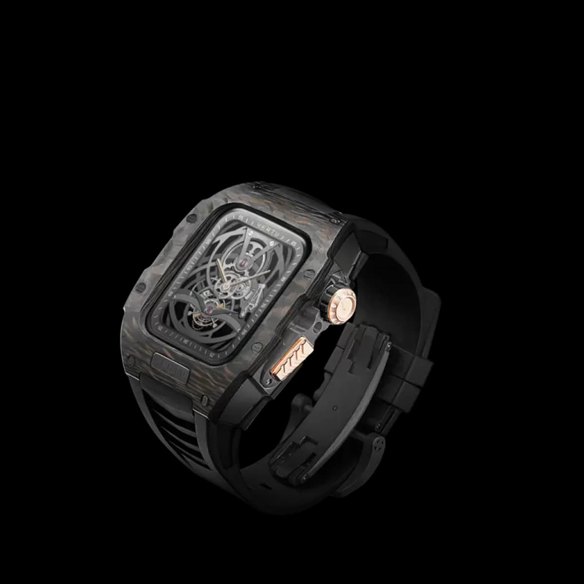 Metawatch Black Interglaze Gold Smartwatch – Black Strap / Черные Межглазурное Золото Черный Ремешок