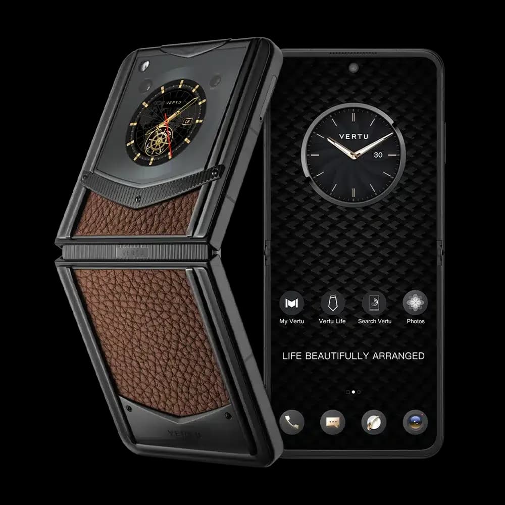 Vertu® Ironflip Calfskin Series – Caramel Brown / Карамельно-коричневый ( Кожа Теленка )
