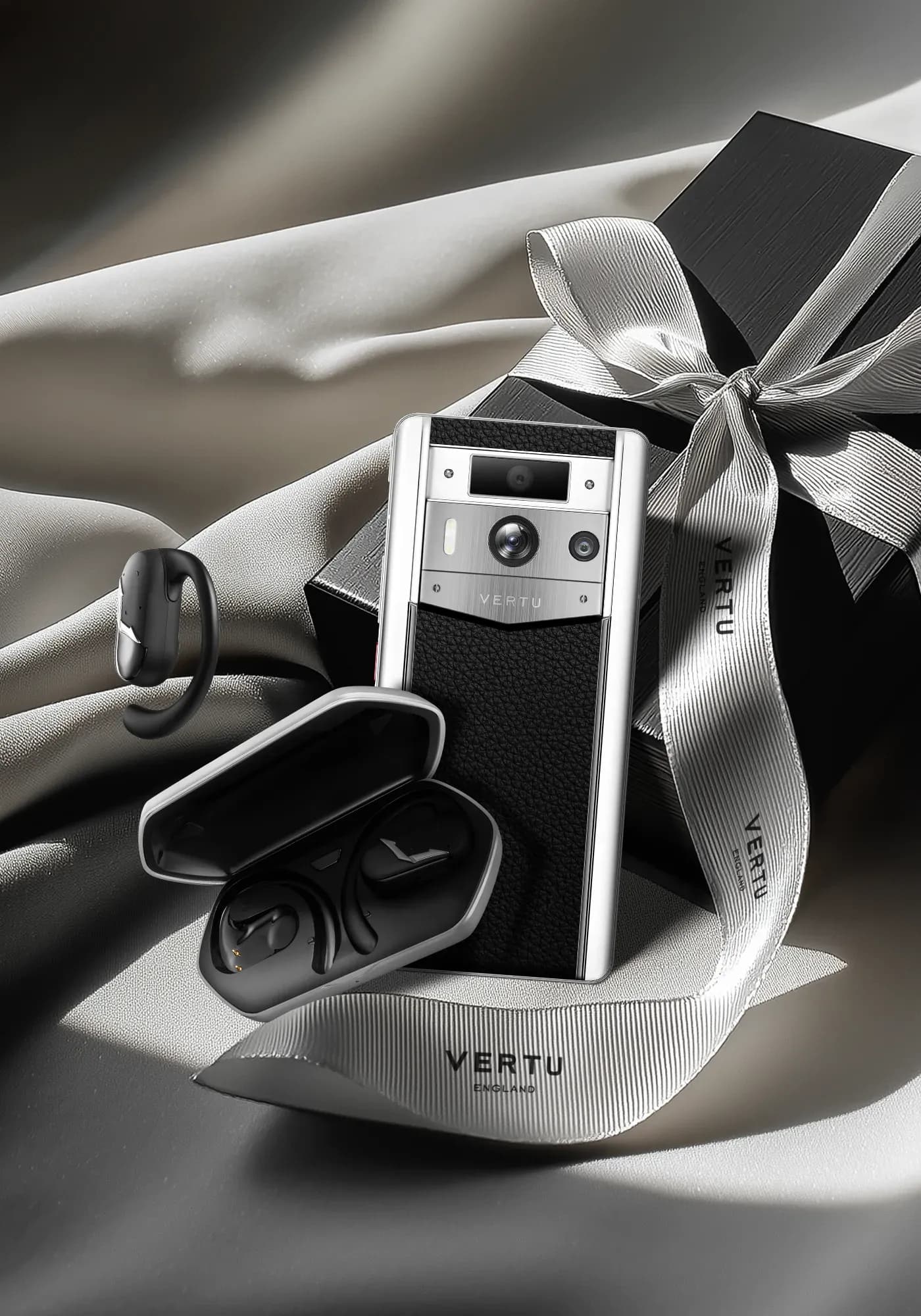 MetaVertu 2 Max Black & White Ceramic – Sonic Luxury Set / Набор Роскошный Смартфон и Беспроводные Наушники