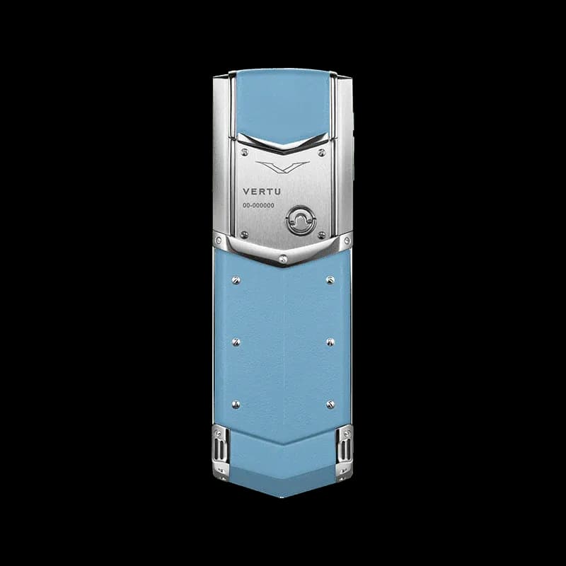 Signature V Stainless Steel Phone – Pure Silver Powder Blue / Небесно-голубой ( Нержавеющая Сталь )