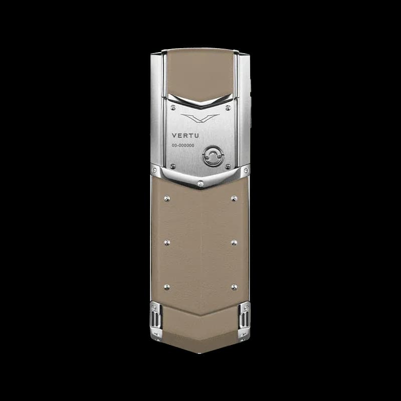 Signature V Stainless Steel Phone – Pure Silver Caramel Brown / Карамельно-коричневый ( Нержавеющая Сталь )